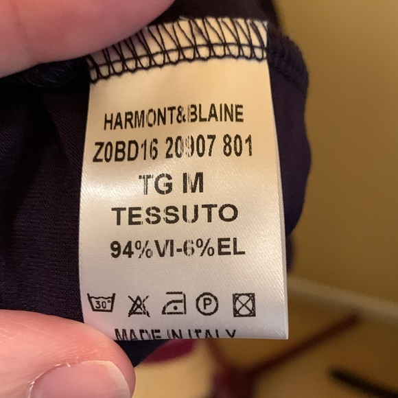 Harmont & Blaine Black Rushed Neckline with tie and keyhole tie closure in back - Picture 8 of 10